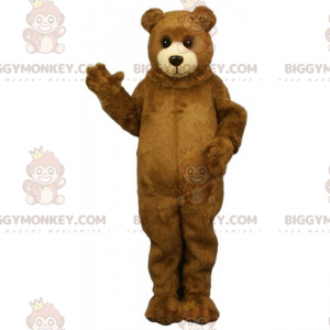 BIGGYMONKEY™ brun bjørneunge med hvidt næseparti maskotkostume