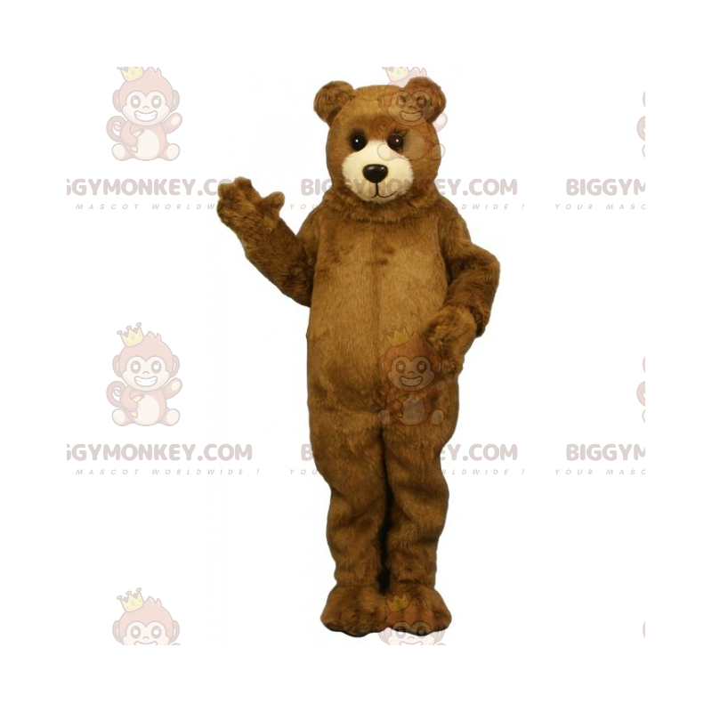 BIGGYMONKEY™ Brown Bear Cub With White Muzzle Mascot Costume -