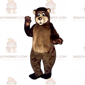 BIGGYMONKEY™ maskotkostume Brun bjørneunge med beige ansigt -