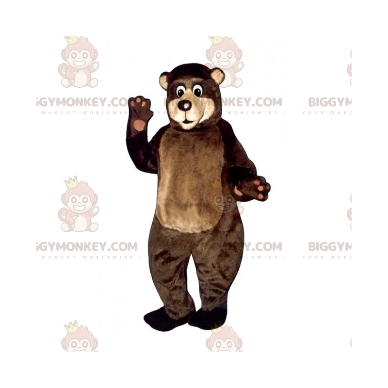 BIGGYMONKEY™ Μασκότ Κοστούμι καφέ αρκούδας με μπεζ πρόσωπο -