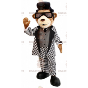 BIGGYMONKEY™ Bear Mascot Costume In Elvis Outfit –