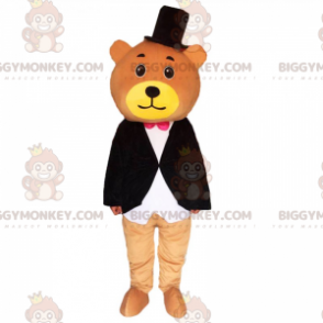 Costume de mascotte BIGGYMONKEY™ d'ourson marron souriant -