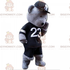 Traje de mascote de urso BIGGYMONKEY™ com roupa de jogador dos