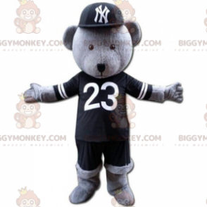 Disfraz de mascota de oso BIGGYMONKEY™ con atuendo de jugador
