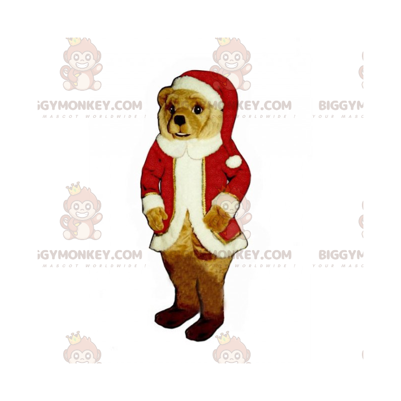 BIGGYMONKEY™ Costume da mascotte orso Babbo Natale -