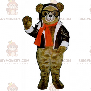 Costume de mascotte BIGGYMONKEY™ d'ourson en tenue de pilote -