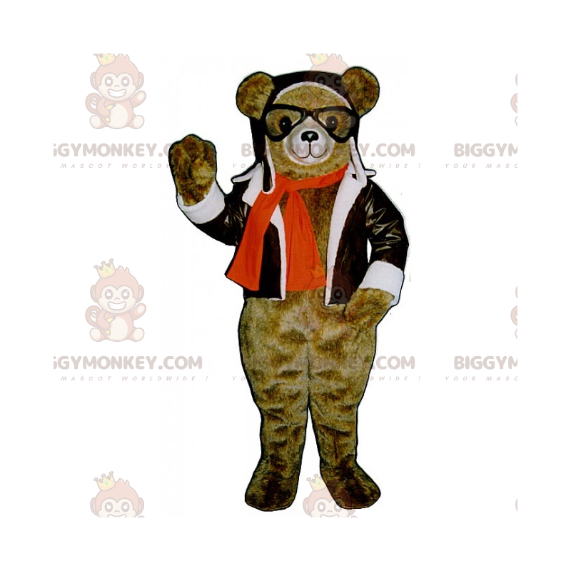Στολή μασκότ αρκούδας BIGGYMONKEY™ με στολή πιλότου -