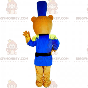 BIGGYMONKEY™ Bären-Maskottchen-Kostüm im blauen Soldaten-Outfit