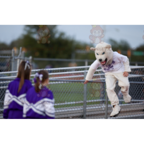 Fel uitziende witte beer BIGGYMONKEY™ mascottekostuum -