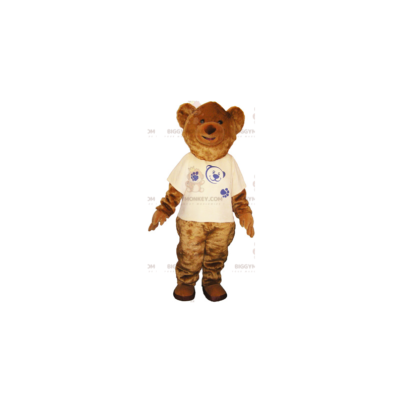 Στολή μασκότ BIGGYMONKEY™ Brown Bear Cub με μπλουζάκι -