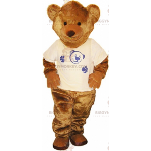 Brun bjørnunge BIGGYMONKEY™ maskotkostume med t-shirt -