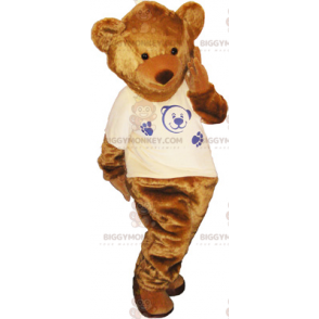 Brun bjørnunge BIGGYMONKEY™ maskotkostume med t-shirt -