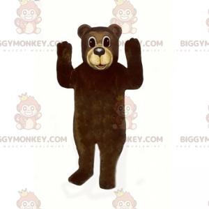 Costume de mascotte BIGGYMONKEY™ d'ourson marron et nez beige -