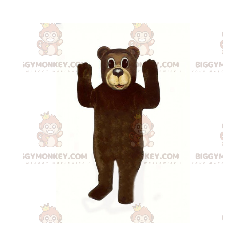 Costume de mascotte BIGGYMONKEY™ d'ourson marron et nez beige -