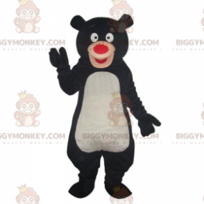 Traje de mascote de filhote de urso preto nariz vermelho