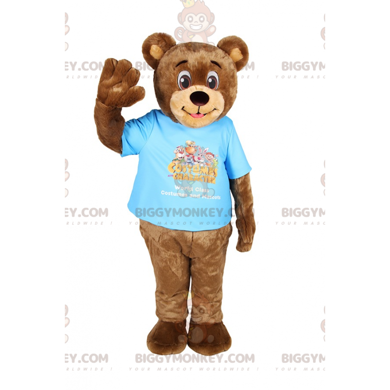 Costume de mascotte BIGGYMONKEY™ d'ourson souriant avec