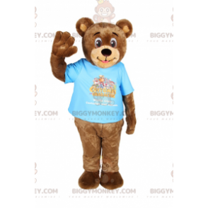 Disfraz de mascota de oso sonriente BIGGYMONKEY™ con camiseta -