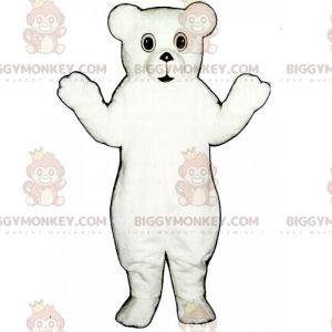 Costume de mascotte BIGGYMONKEY™ d'ourson tout blanc et doux -