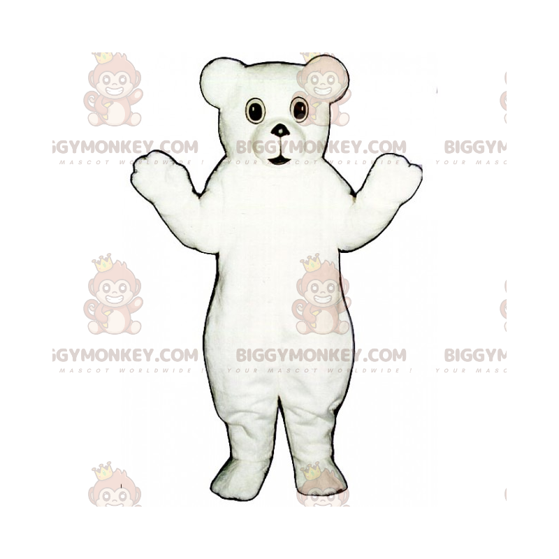 Disfraz de mascota BIGGYMONKEY™ de oso suave blanco -