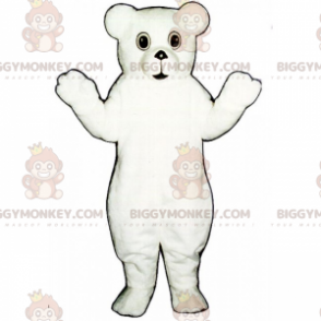 Całkowicie biały miękki niedźwiedź kostium maskotki