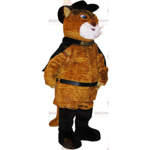 BIGGYMONKEY™ Puss in Boots Maskotkostume med kappe -