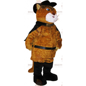 Costume de mascotte BIGGYMONKEY™ du chat botte avec une cape -