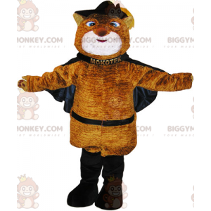 BIGGYMONKEY™ Puss in Boots Maskotkostume med kappe -