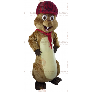 Cute Brown Groundhog BIGGYMONKEY™ Mascot Costume –