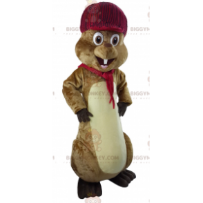 Jolie Costume de mascotte BIGGYMONKEY™ de marmotte marron -