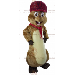 Schattig bruin Groundhog BIGGYMONKEY™ mascottekostuum -