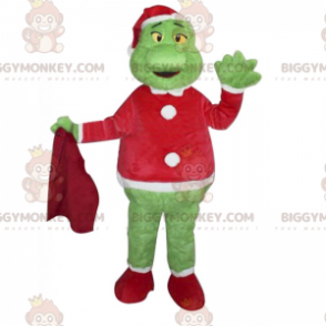 Costume de mascotte BIGGYMONKEY™ du Grinch en tenue de Noel -