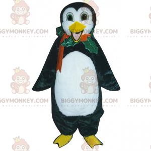 Disfraz de mascota Holiday BIGGYMONKEY™ - Pingüino con Holly