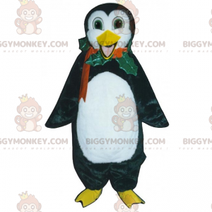 Traje de mascote de férias BIGGYMONKEY™ - Pinguim com colar de