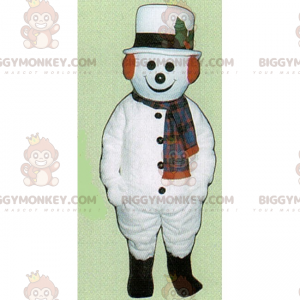 Lomakauden BIGGYMONKEY™ maskottiasu - lumiukko hatulla -