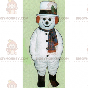 Weihnachtszeit BIGGYMONKEY™ Maskottchenkostüm – Schneemann mit