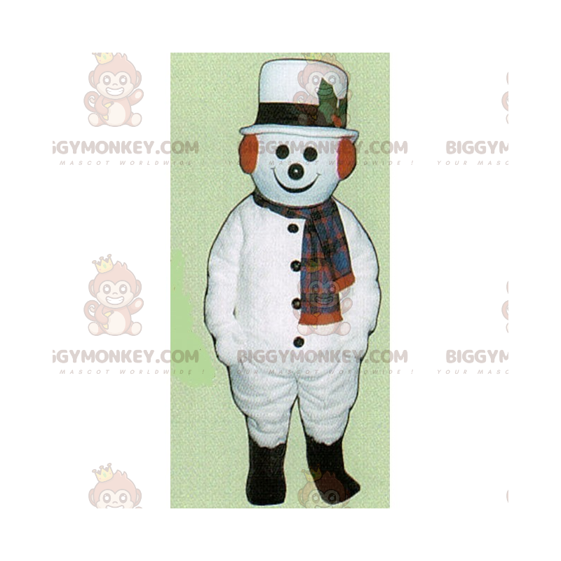 Kostým maskota BIGGYMONKEY™ pro sváteční sezónu – Sněhulák s
