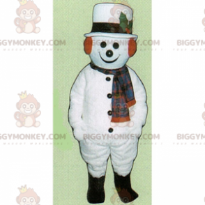 Στολή μασκότ BIGGYMONKEY™ διακοπών - Χιονάνθρωπος με καπέλο -