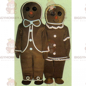 BIGGYMONKEY™ Holiday Season Mascot Costume - Gingerbread Couple