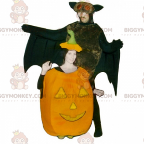 BIGGYMONKEY™ Halloween-Duo-Maskottchen-Kostüm – Kürbis und