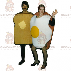 BIGGYMONKEY™ duo sanduíche e fantasia de mascote de ovo –