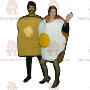 BIGGYMONKEY™ duo sandwich and egg mascot costume –