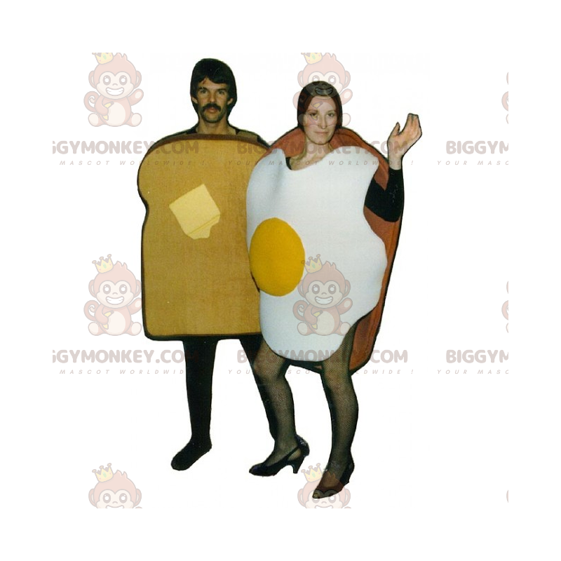 BIGGYMONKEY™ duo sandwich en ei mascottekostuum -