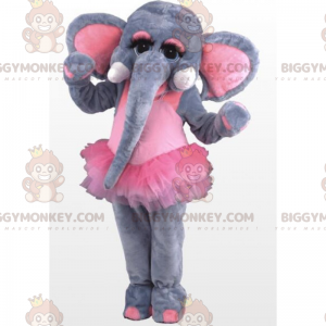 Costume de mascotte BIGGYMONKEY™ éléphant dans un tutu de danse