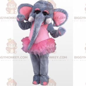 BIGGYMONKEY™ Elefant-Maskottchen-Kostüm in einem tanzenden Tutu