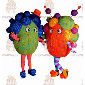 Costume da mascotte BIGGYMONKEY™ in gomitoli multicolori -
