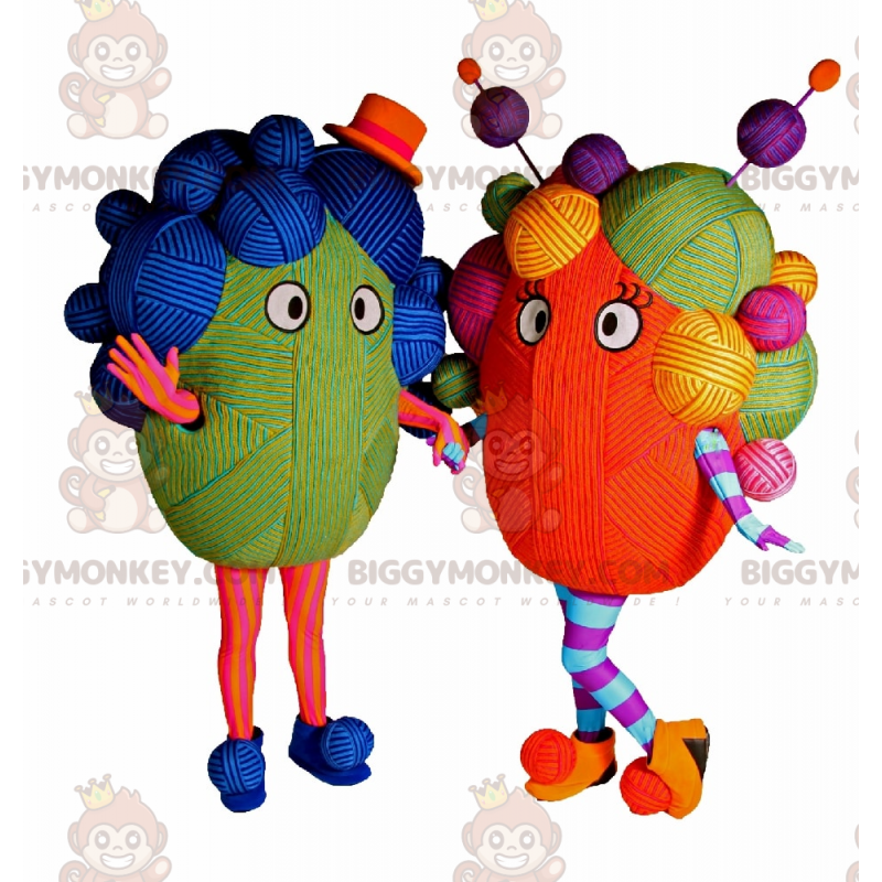 Kostým maskota BIGGYMONKEY™ z různobarevných klubíček příze –