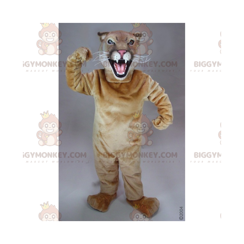 BIGGYMONKEY™ Angry Tan Katzen-Maskottchen-Kostüm -