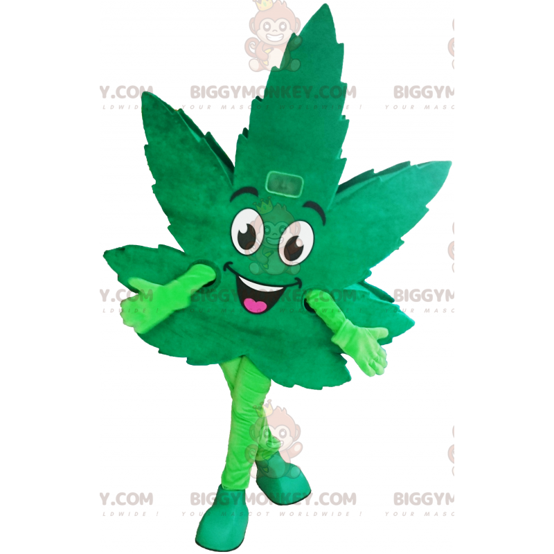 BIGGYMONKEY™ Costume da mascotte Foglia di cannabis -