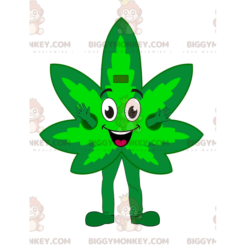 BIGGYMONKEY™ Cannabis-Blatt-Maskottchen-Kostüm - Biggymonkey.com