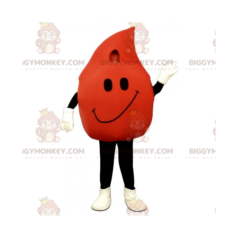 BIGGYMONKEY™ Blood Drop Mascot Costume with Smile –